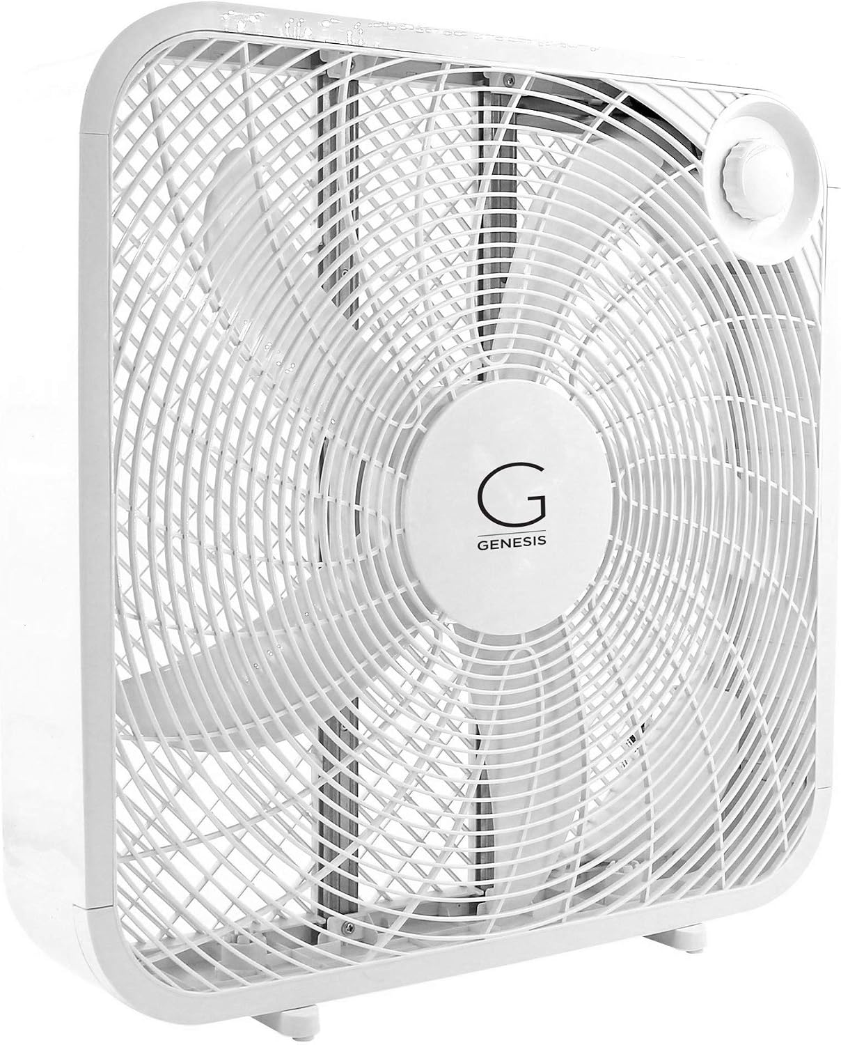 Genesis 20" Box Fan, 3 Settings, Max Cooling Technology, Carry Handle, White (G20BOX-WHT)