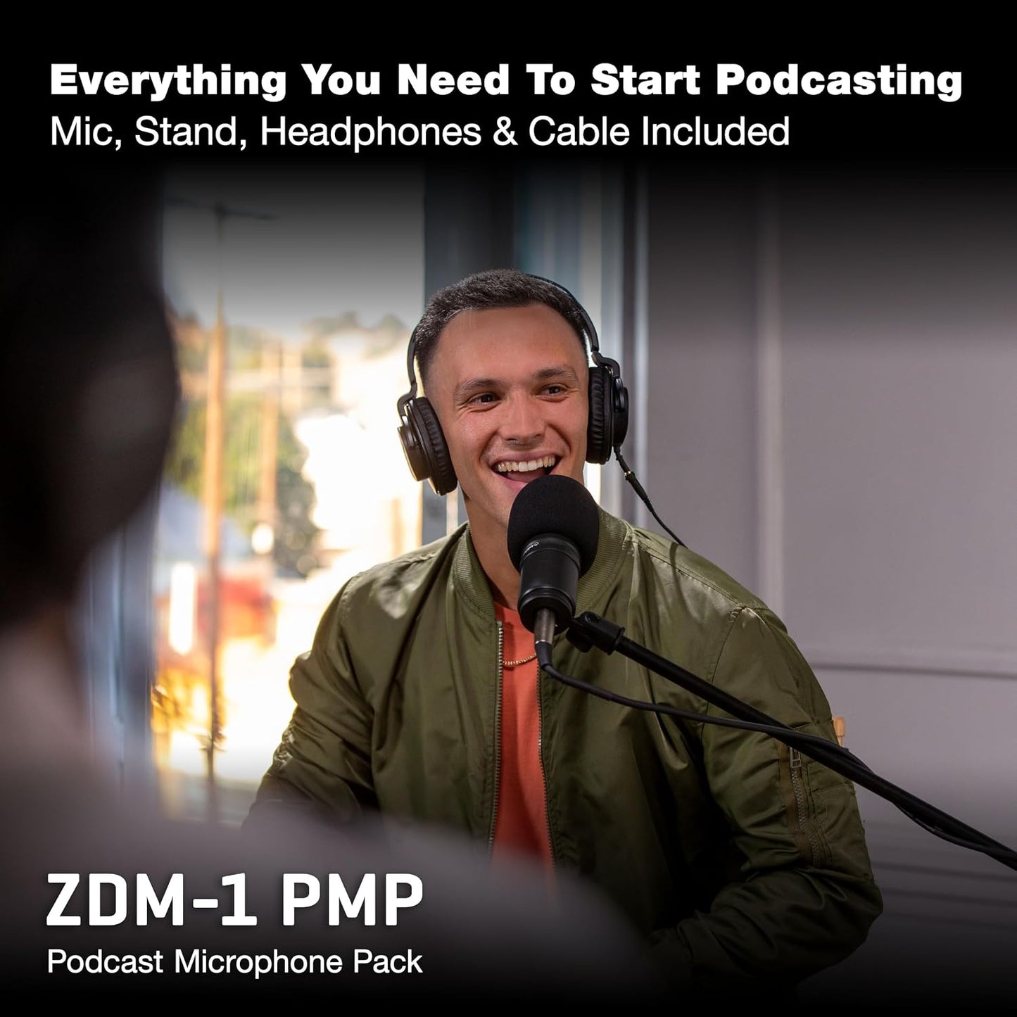 Zoom ZDM-1 Podcast Mic Pack for Podcasters with Dynamic Mic & Headphones | Includes Dynamic Microphone, Headphones, Tripod, Windscreen, and XLR Cable