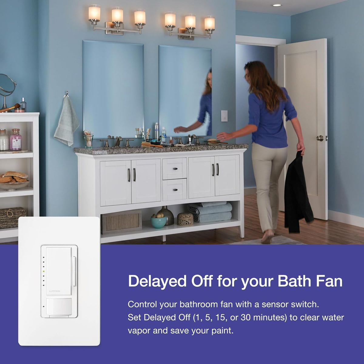 Lutron Motion Sensor and LED Dimmer Switch, Single Pole/3-Way