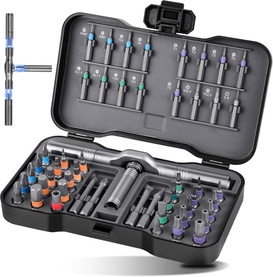 52 in 1 Magnetic Screwdriver Set with Ratcheting Handle | Professional Repair Tool Kit for Electronics, Furniture, Bicycles & DIY Projects