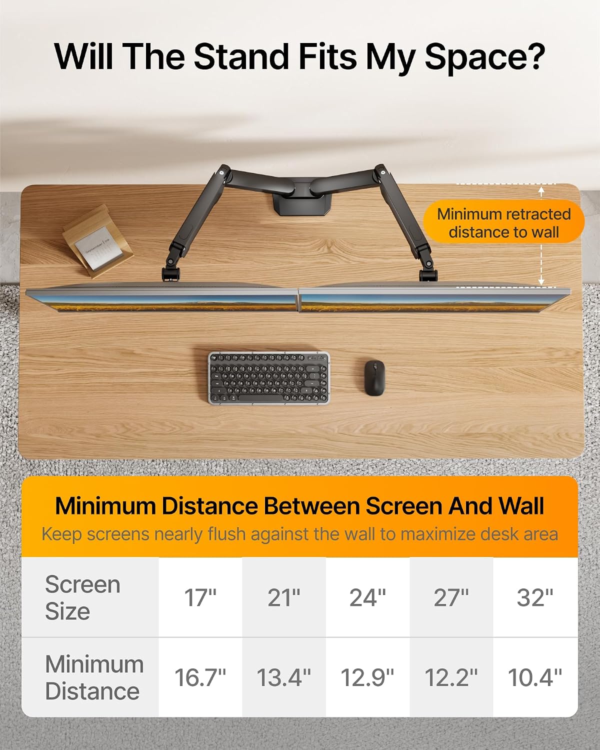 monTEK Dual Monitor Mount Monitor Arms for 17-32" Screen