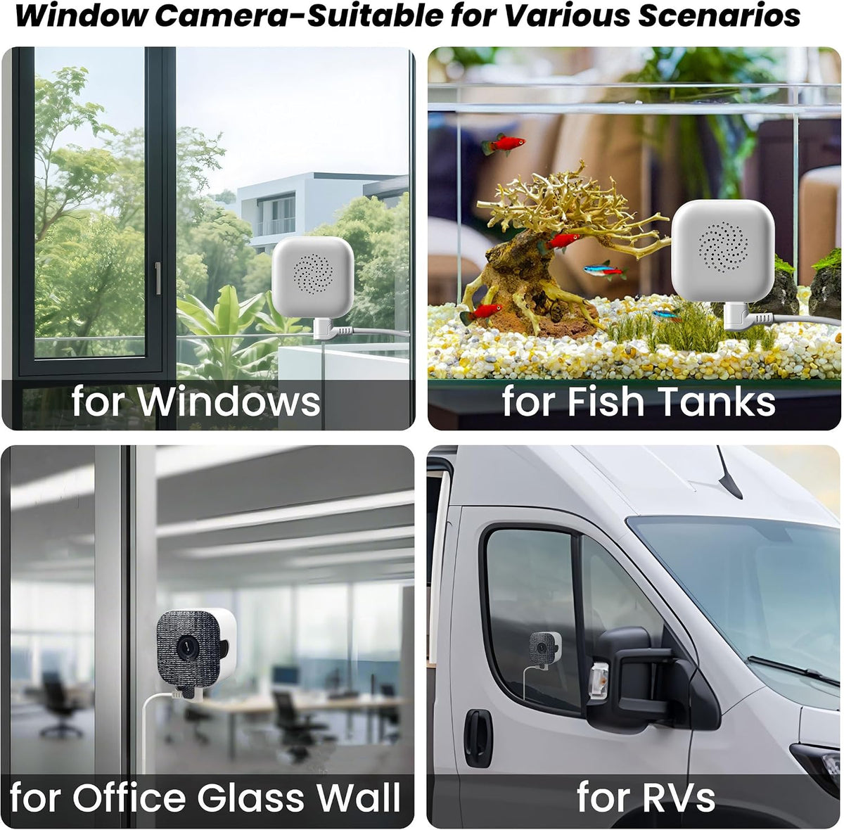 vebiliki 2026 Upgraded 2K Window Camera with 32GB Memory Card, 5GHz & 2.4GHz WiFi Indoor Security Camera with Starlight Color Night Vision, AI Person & Motion Detection, Easy Install, 24/7 Recording