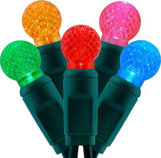 YULETIME 140 Multicolor G12 Christmas Lights, 2-Set 24 ft 70 One-Piece LED