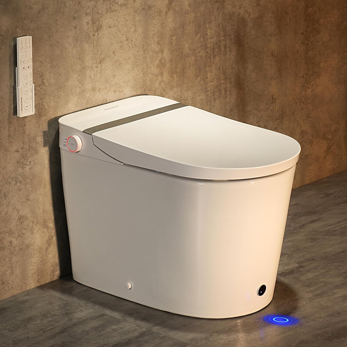 Casta Diva Smart Toilet with Bidet Built in, ADA Comfort Bidet Toilet, Foot Sensor & Soft-close Seat, 1000g MaP Auto Flush, Heated Seat & Foam Dispenser, Built in Tank, Blackout Flush(K050)