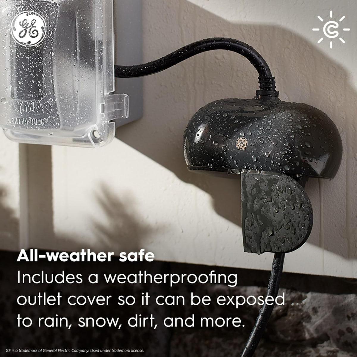GE Cync Outdoor Smart Plug, Wi-Fi & Bluetooth, Alexa & Google, 1pk | Weather-resistant outdoor smart outlet, Wi-Fi & Bluetooth, app scheduling, voice control, Alexa & Google compatible