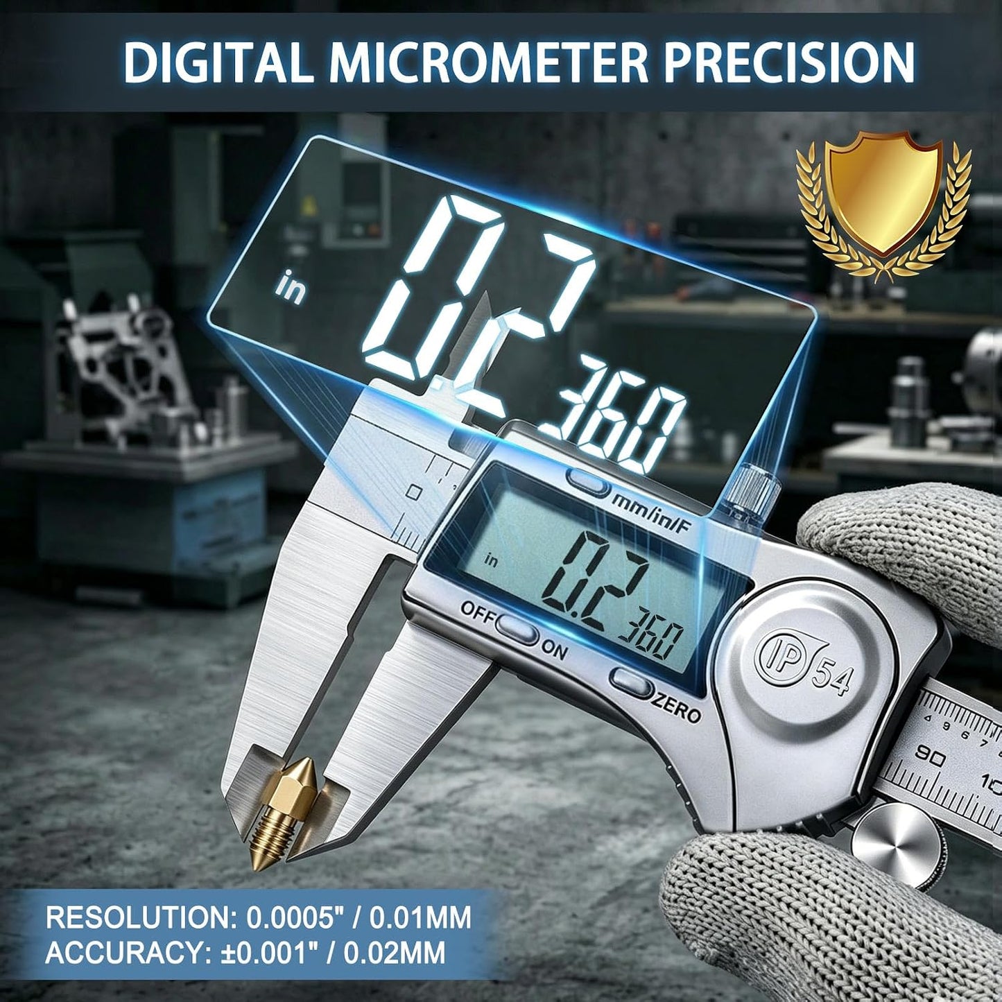Kynup Digital Caliper, Caliper Measuring Tool, Stainless Steel Micrometer | 6 Inch Dial Vernier Caliper Tool, Inch/Metric/Fraction Conversion, Auto-Off & IP54 Splash Proof for DIY & Industrial Use
