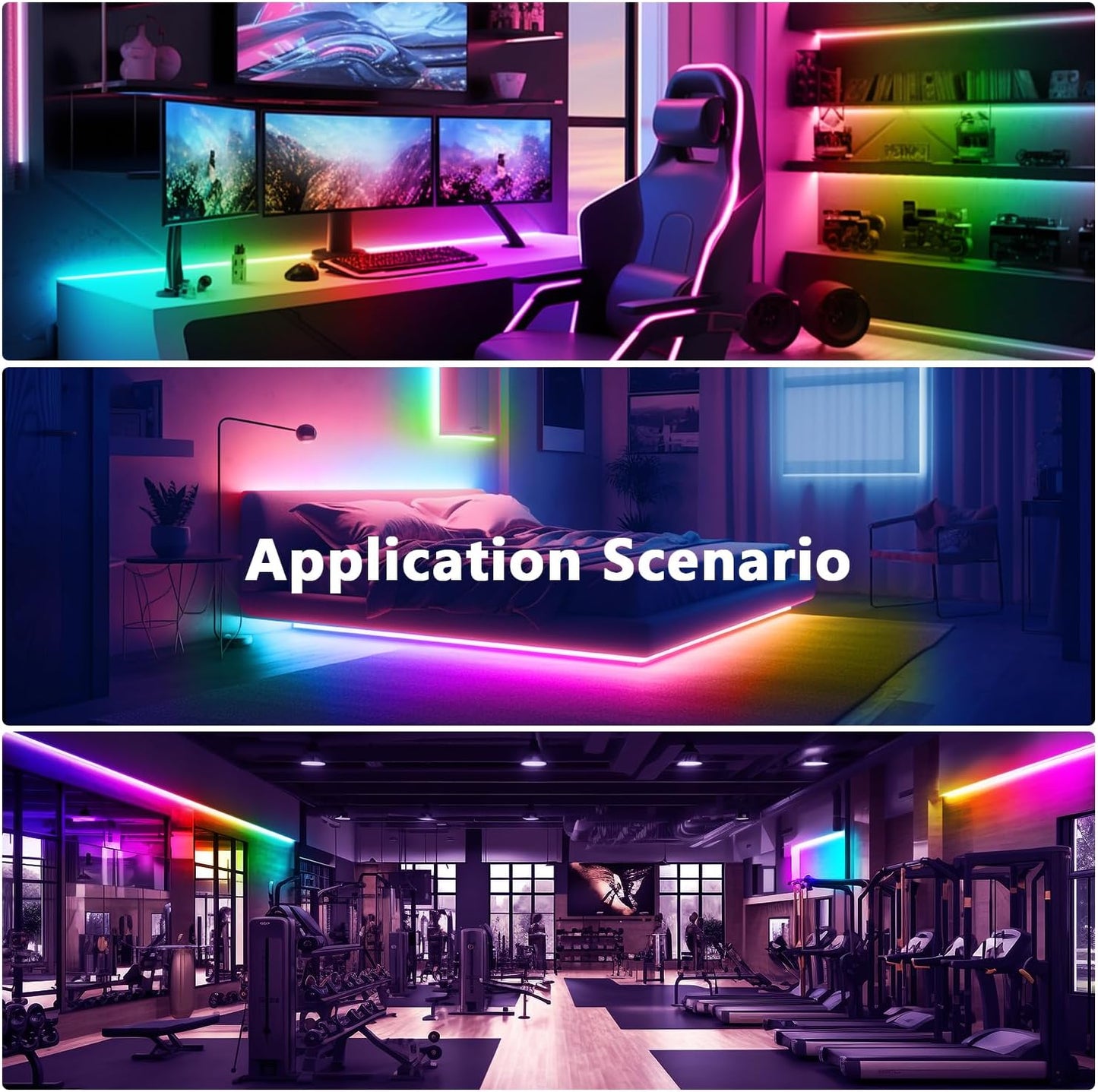 DAYBETTER 100ft Smart IC WiFi LED Strip Lights, Work with Alexa and Google Assistant, BGRIC LED Lights App Control Segmented DIY Multiple Colors, Color Changing Music Sync for Bedroom Decor (1 Roll)