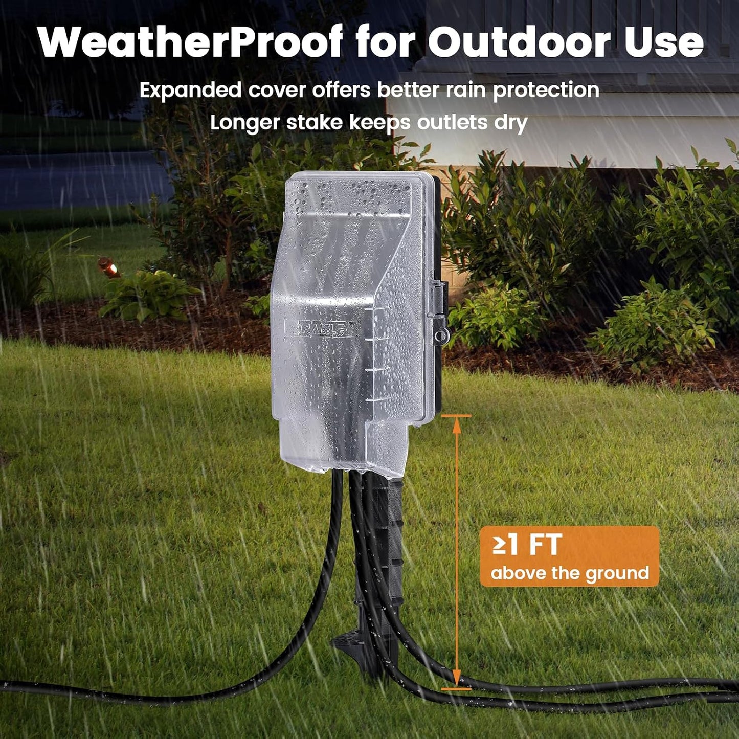 SURAIELEC Zigbee Outdoor Power Stake Timer Waterproof Smart Plug, 6 Outlets | Power Strip Weatherproof Light Timer Switch, 6FT Extension Cord, Alexa/Google Assistant Compatible, Hue Bridge Required