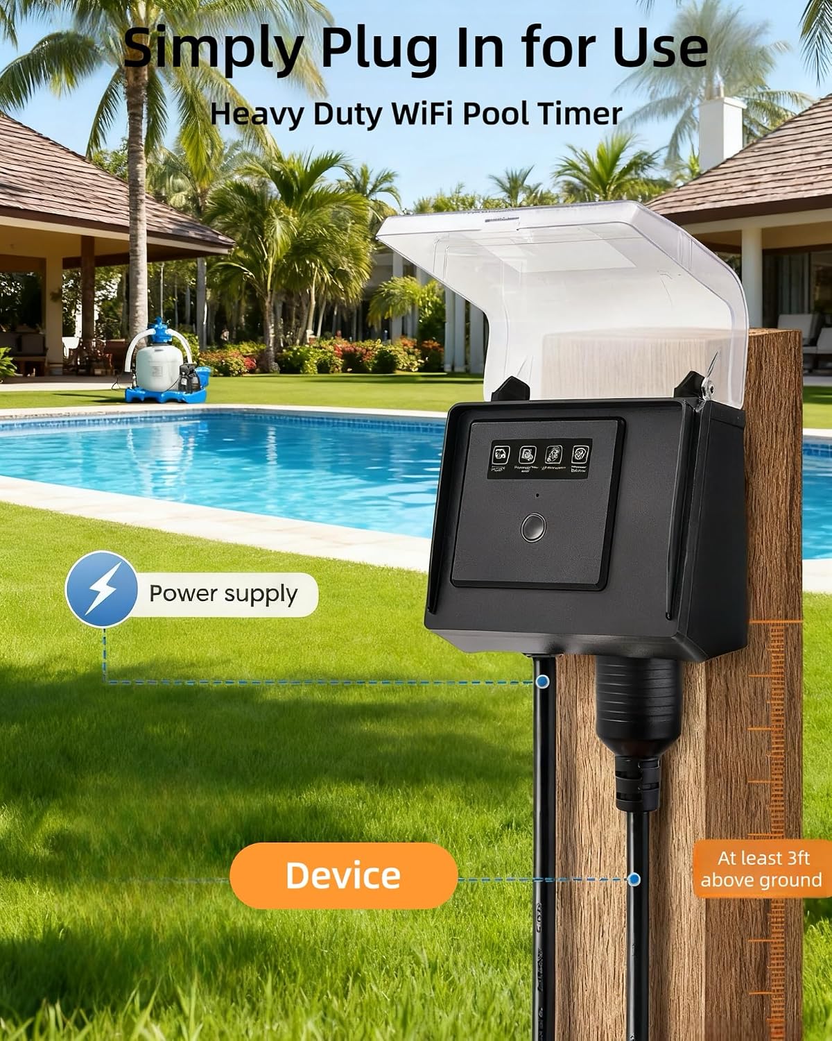 WiFi Pool Pump Timer,Twist-Lock NEMA L5-20R