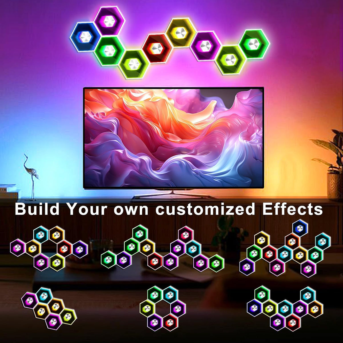 10 Pack Hexagon Lights Wall Panel