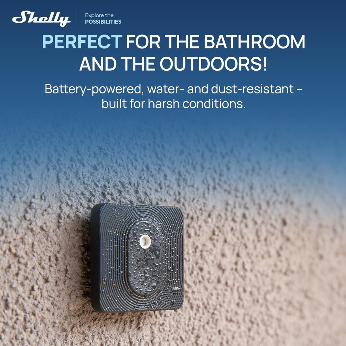 Shelly BLU H&T ZB Black, Bluetooth & Zigbee Operated Temperature & Humidity Levels Sensor, Compatible with Home Assistant, Alexa, Google Home, Water & Dust Resilient, IP54, Real Time Monitoring