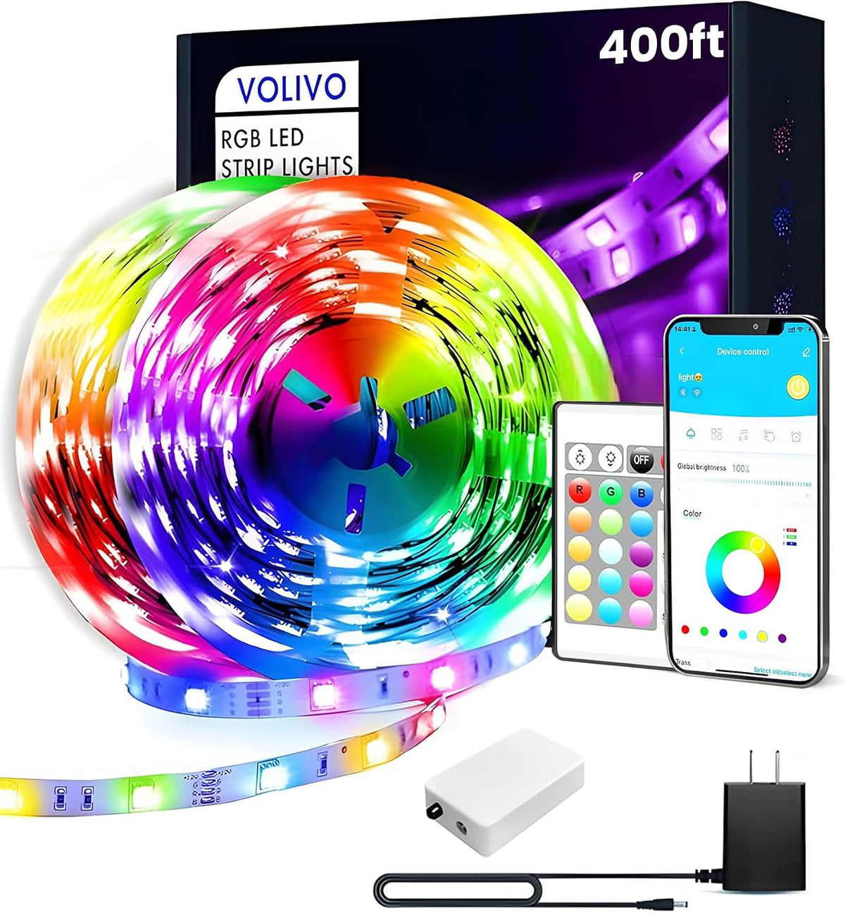 VOLIVO 400FT LED Strip Lights for Bedroom RGB Color Changing