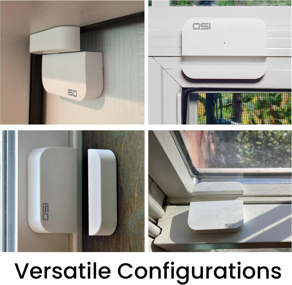OSI Wireless Contact Sensors (Gen 2) White, Accessory for OSI Smart Alarm System (Gen 2), Wi-Fi Wireless Door & Window Sensor, with 3M Adhesive, use on Windows, Doors, Patio Door etc.