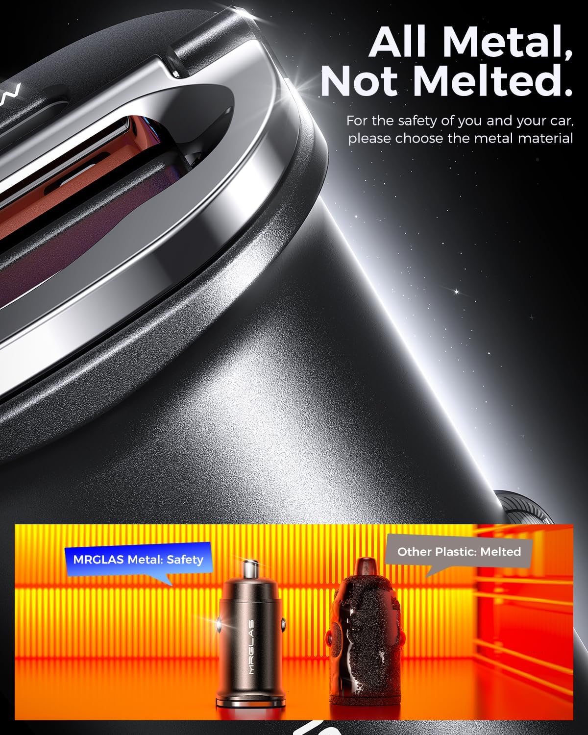 【Upgraded】 125W Car Charger USB C Fast Charge for iPhone 18 Pro Max