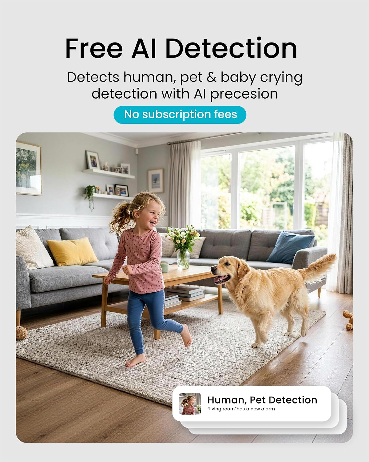 youkey 2K Indoor Secuirty Camera, 360° View Baby Monitor, Pet/Dog Camera