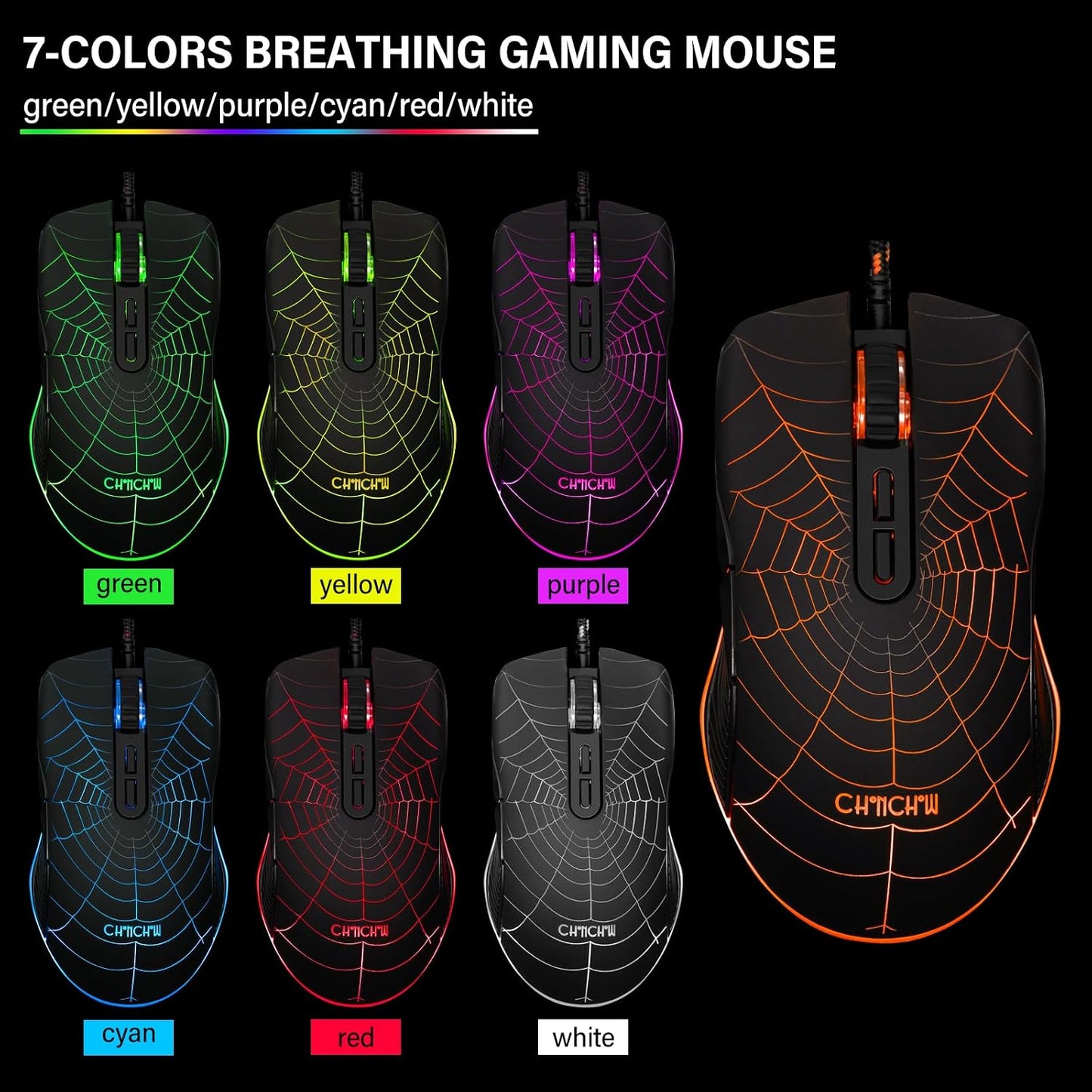 Gaming Keyboard and Mouse 104 Keys for Mac PC PS5 PS4 Xbox One Gamers | RGB Backlit LED Mechanical Feel Keyboard with Multimedia Keys Number Pad, USB Desktop Computer Windows Keyboard