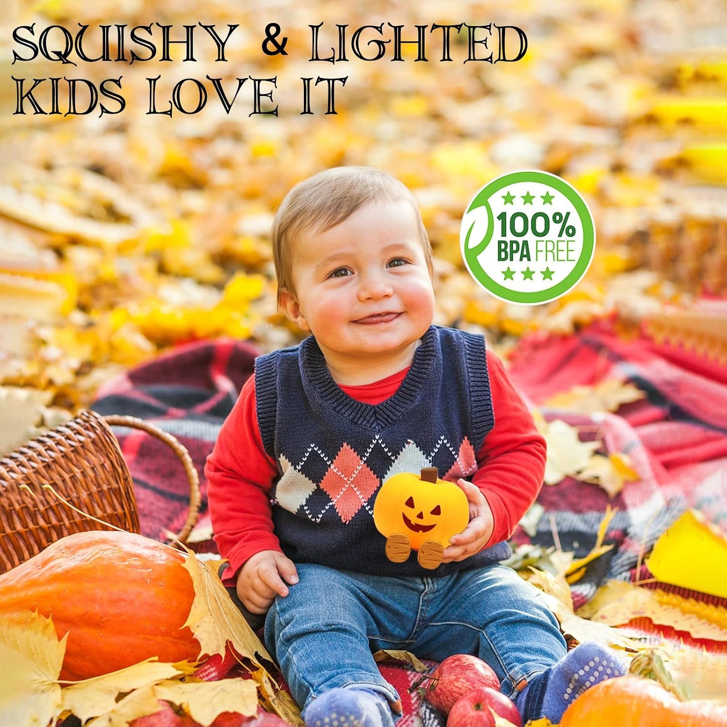 Pumpkin Night Light for Kids Cute Jack O Lantern Halloween Decor Nightlight for Baby Nursery Toddler Squishy Pumpkin Lights Cordless Rechargeable Dimmable Silicone Bedside Lamp Halloween Gifts
