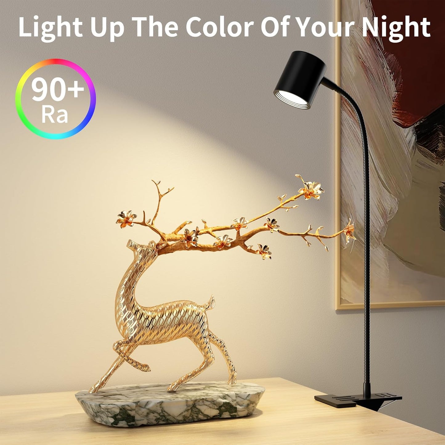 Desk Lamp USB Clip On Light,Book Lights for Reading at Night Clamp Light | 3 Color Modes,10 Brightness Clamp Light,360° Gooseneck LED Reading Light for Books in Bed,Eye-Care for Home Office,Headboards
