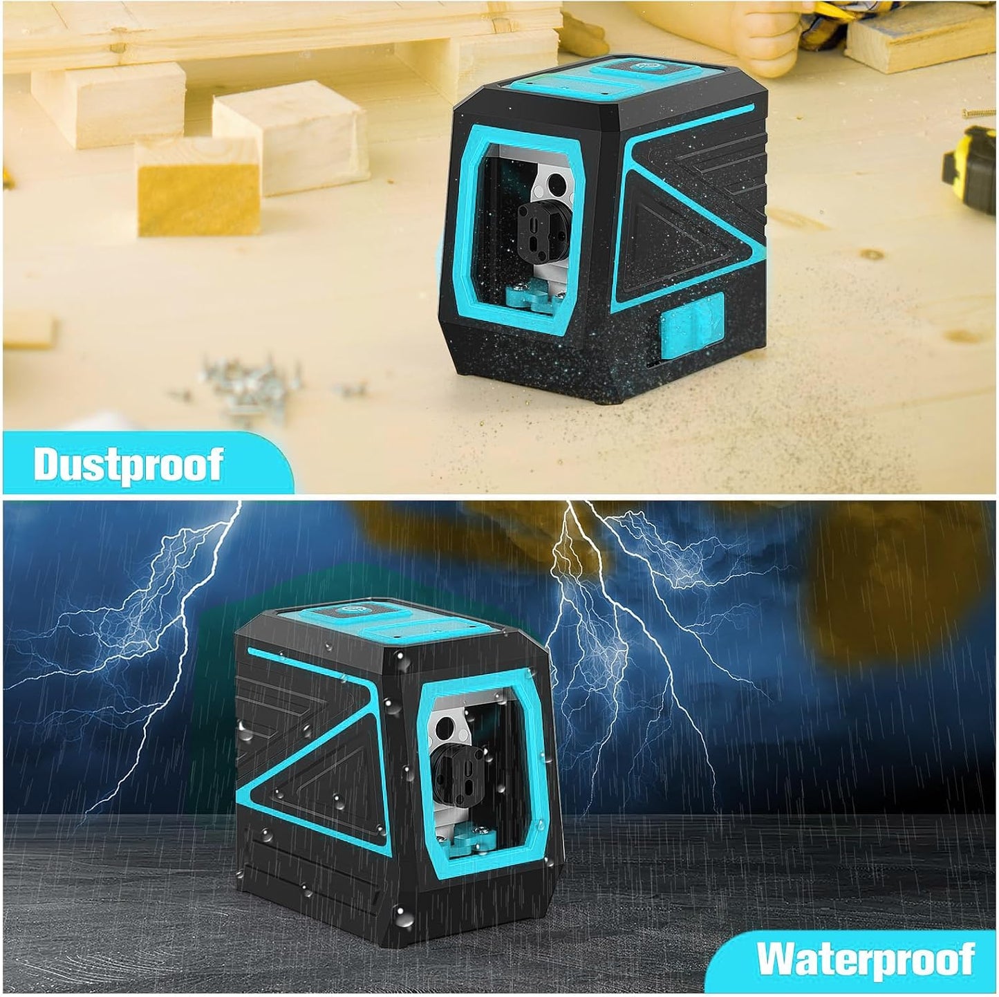 Laser Level with Tripod, 100 feet Green Cross Line Self Rotary Leveling Laser Level, Vertical and Horizontal Line, Rotatable 360 Degree, Manual Self leveling and Pulse Mode,IP54 Waterproof & Battery