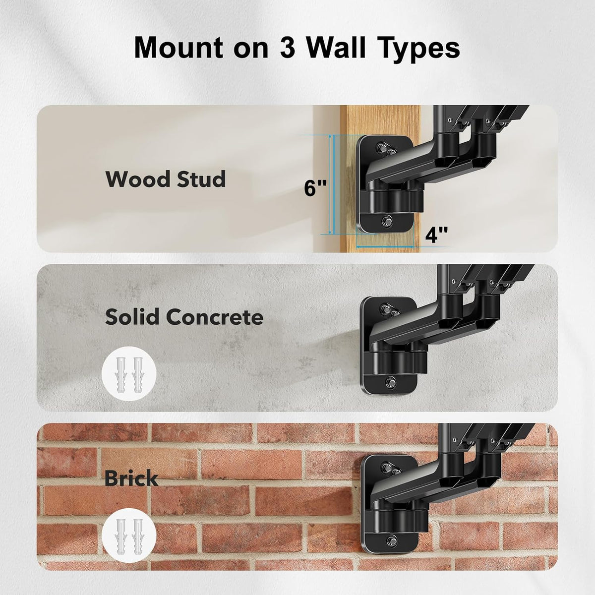 HUANUO Gaming Dual Monitor Wall Mount for 17-32 Inch Computer Screen Mount (4.4-17.6lbs Per Arm) - VESA 75x75/100x100 Height Adjustable Stand for Dual Monitors - Home Office Desk Setup