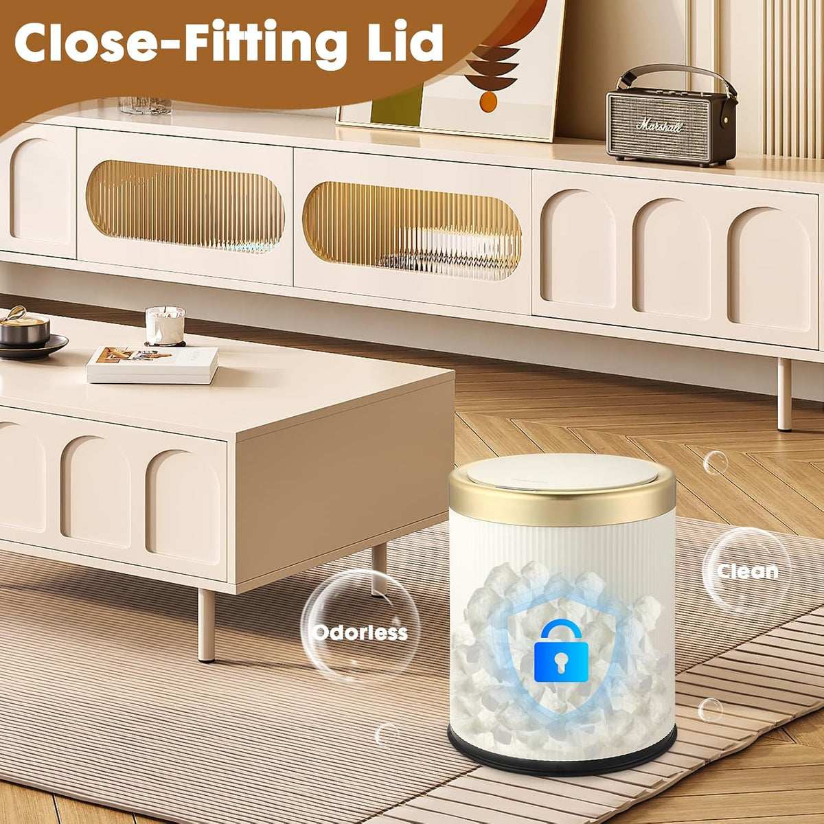 Automatic Bathroom Trash Can with Lid,Motion Sensor Trash cans Smart