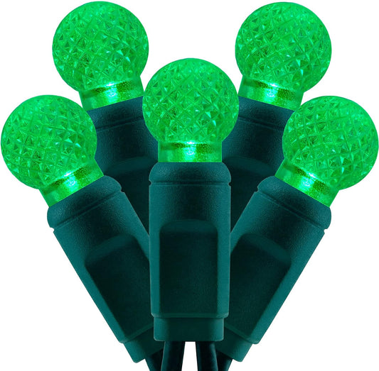 YULETIME 140 Green Raspberry Christmas Lights, 2-Set 24 ft 70 One-Piece LED
