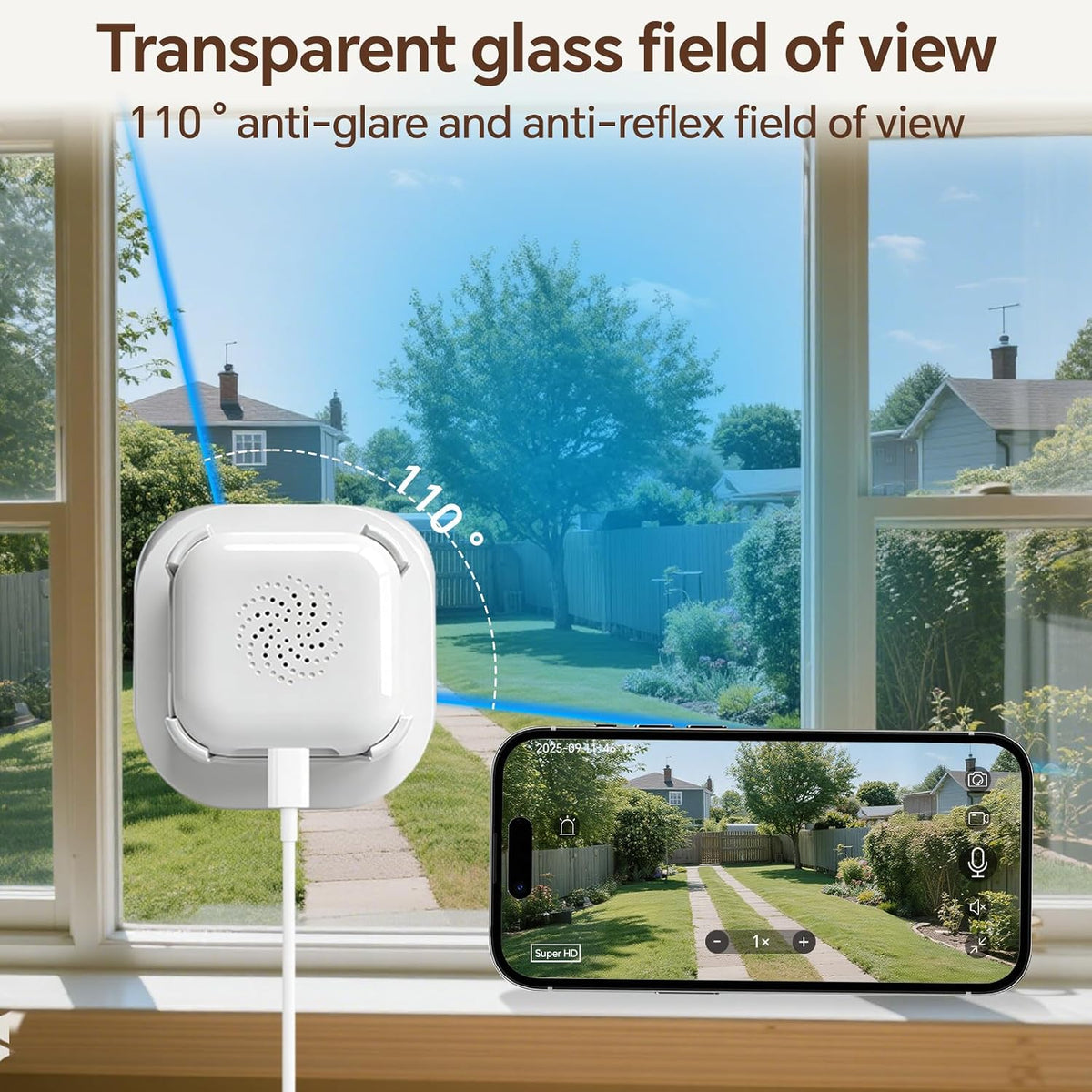 2K 3MP Window Camera, Indoor Cameras for Home Security, 2.4GHz & 5GHz WiFi