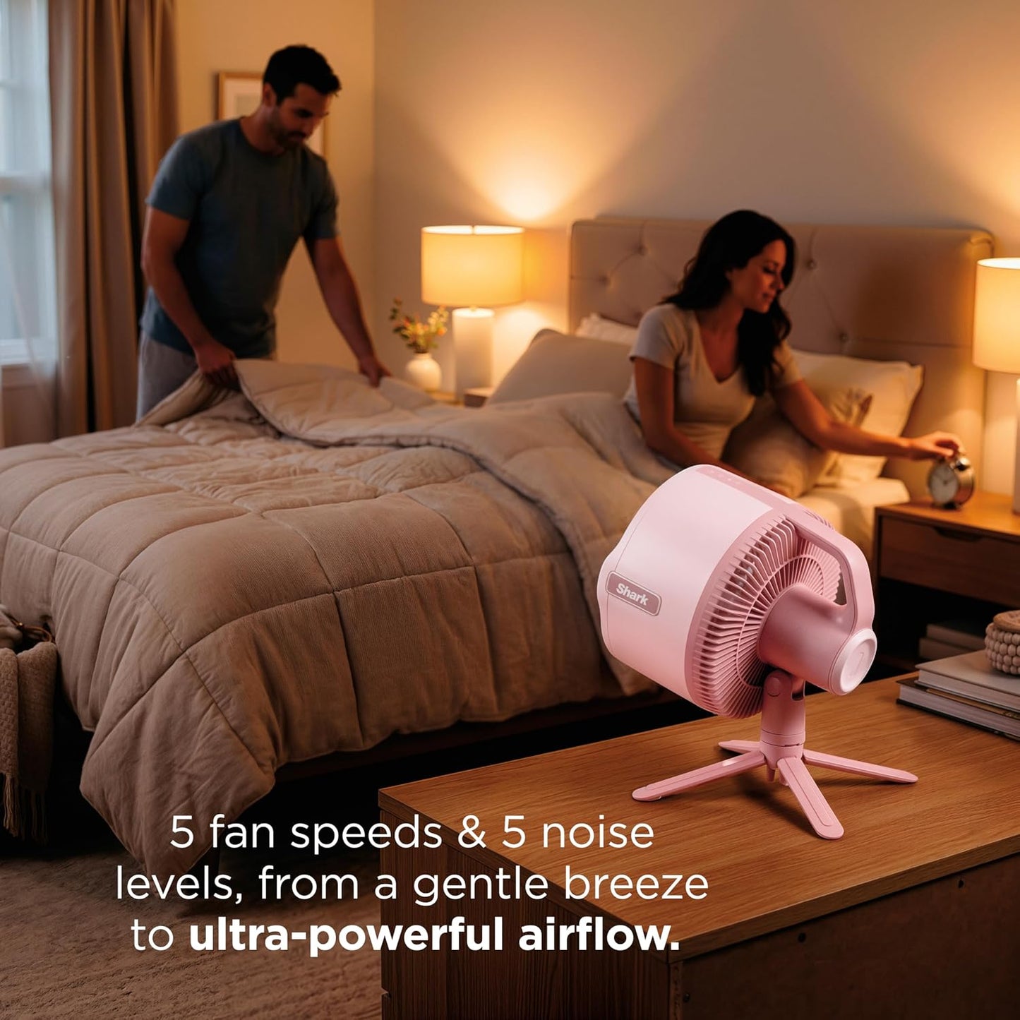 Shark FlexBreeze Pro Mist 2-in-1 Fan with Integrated Mist, Blush, FA300PK2 | Corded/Cordless, Pedestal to Tabletop, up to 24-Hr Battery, up to 70 Ft of Power, 5 Speeds, with Integrated Misting Tank