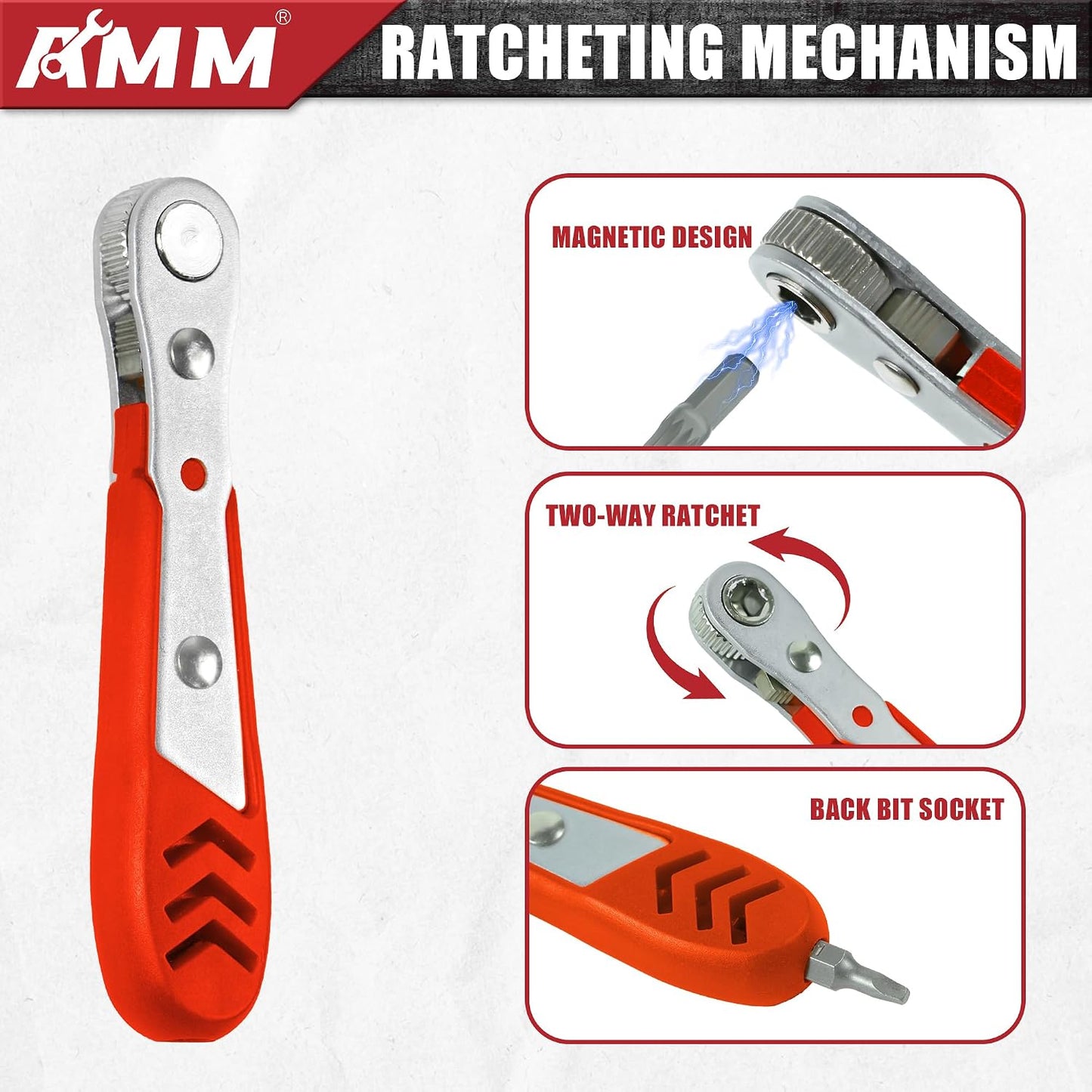 AMM 232-Piece Ultimate Screwdriver Bit Set, Cr-V Steel Impact Driver Bits, Includes Security, Drill, Nut Driver, Ratchet Wrench & Holder