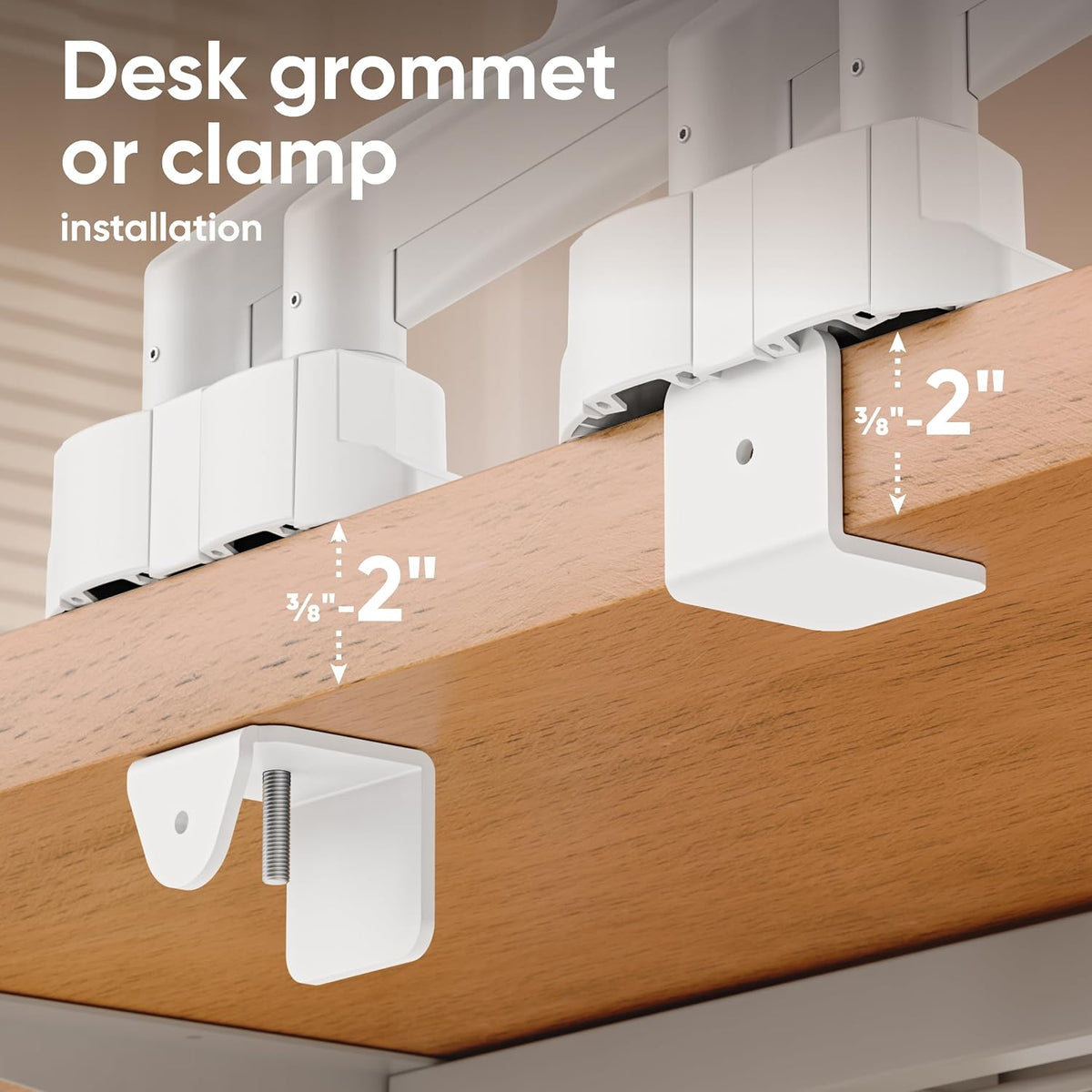 ONKRON Dual Monitor Arm 13-32 Inch, 22 lbs (x2), VESA 75x75-100x100, White