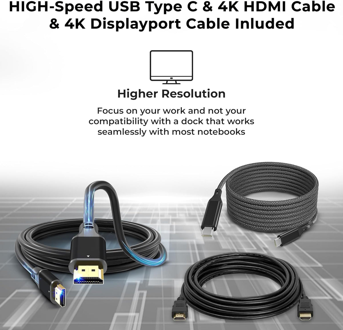 Lenovo 40AY0090US Dock Dual Monitor Bundle - Lenovo Docking Station USB C with 90W AC Adapter + 4K HDMI Cable + 4K DisplayPort Cable + USB-C Cable + Microfiber Cloth - Supports 4K Display (Renewed)