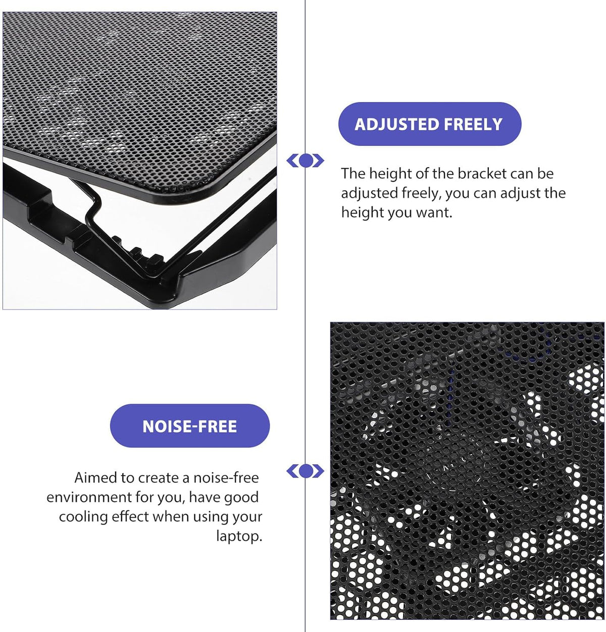 Kisangel Laptop Cooling Pad, 6 Fan Silent Cooler Stand for 15.6 in Notebook