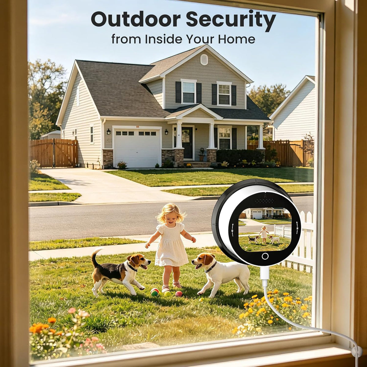 SOLIOM 5MP Window Camera, LCD Touchscreen,24/7 Recording, 2.4&5GHz WiFi