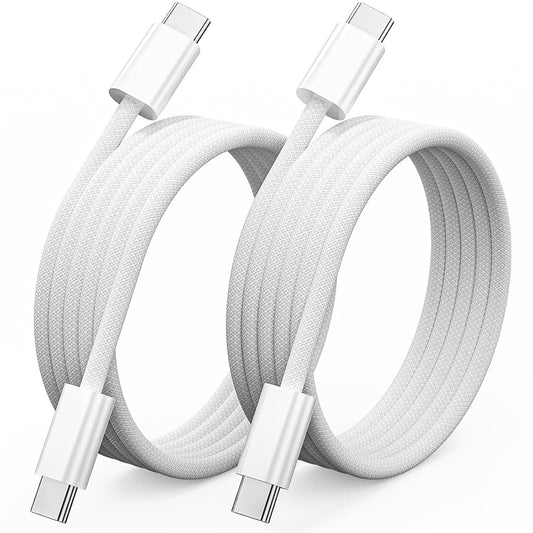USB C Cable 3FT 2 Pack, Nylon Braided USB C to USB C Cable for Carplay, Home and Office, 60W Fast Charging usbc Cable for iPhone 17/16/15 Pro Max/Pro/Plus, Galaxy S25/S24/S23, iPad, MacBook, Pixel