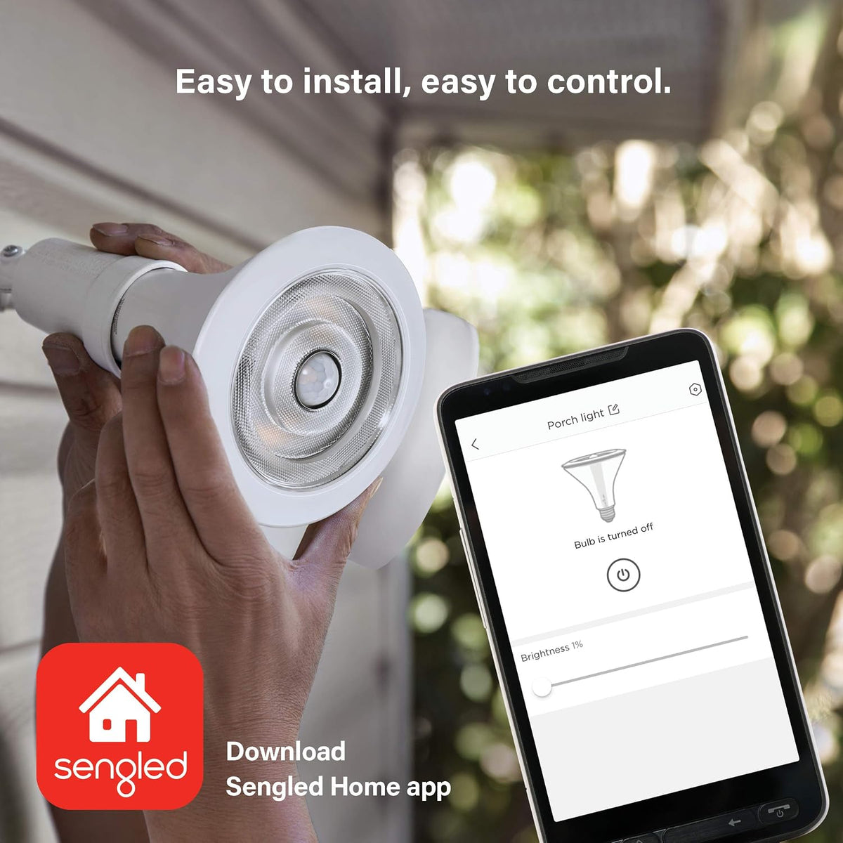 Sengled Smart Flood Light Bulbs work with SmartThings Hub, Echo 4th, Echo Plus, Alexa, Google, Zigbee Hub Required, PAR38 Led Bulb Motion Sensor Light Outdoor, Dusk to Dawn, 3000K, 1200LM, 1 Pack