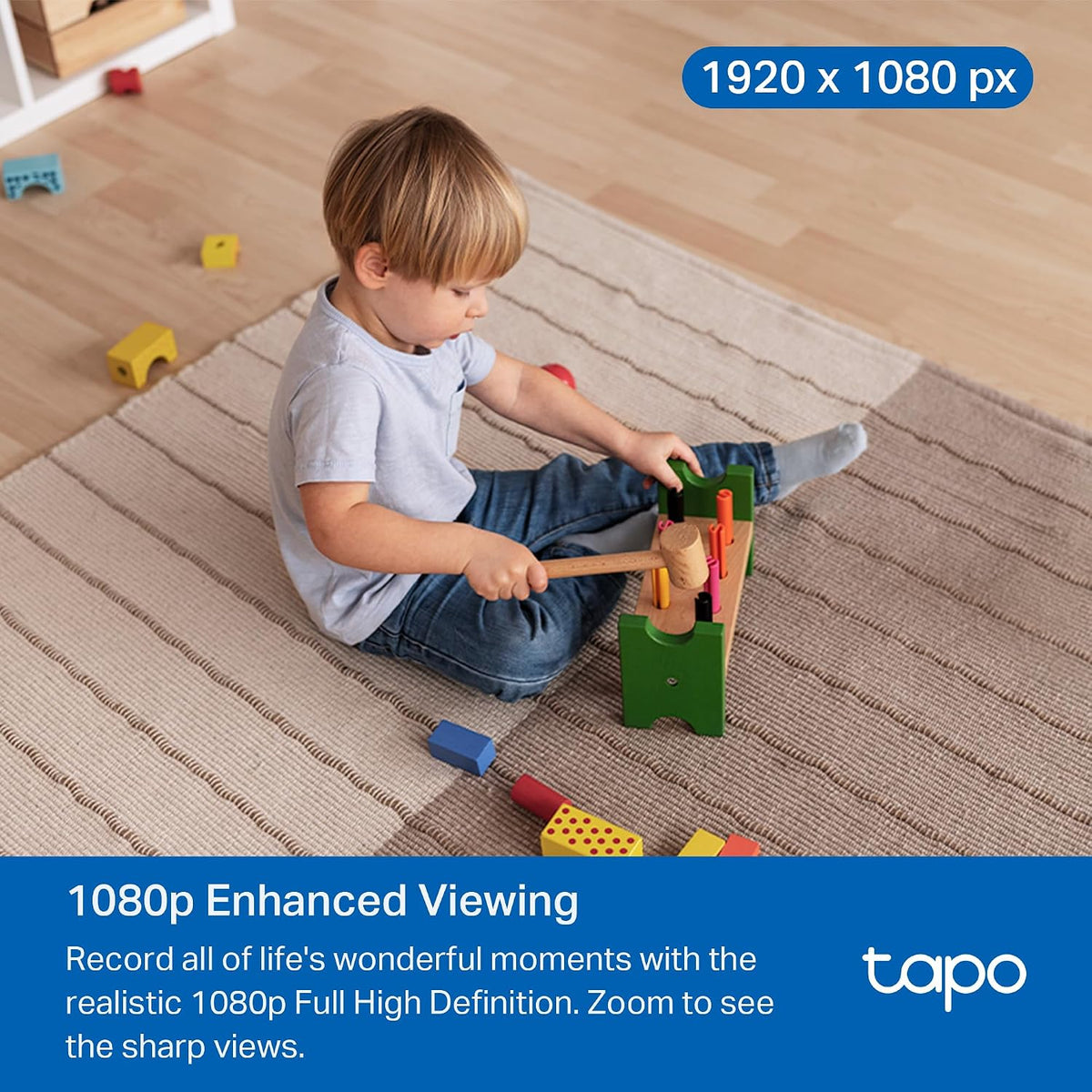 Tapo 1080p Pan/Tilt Security Camera for Baby Monitor, Pet Camera, C201