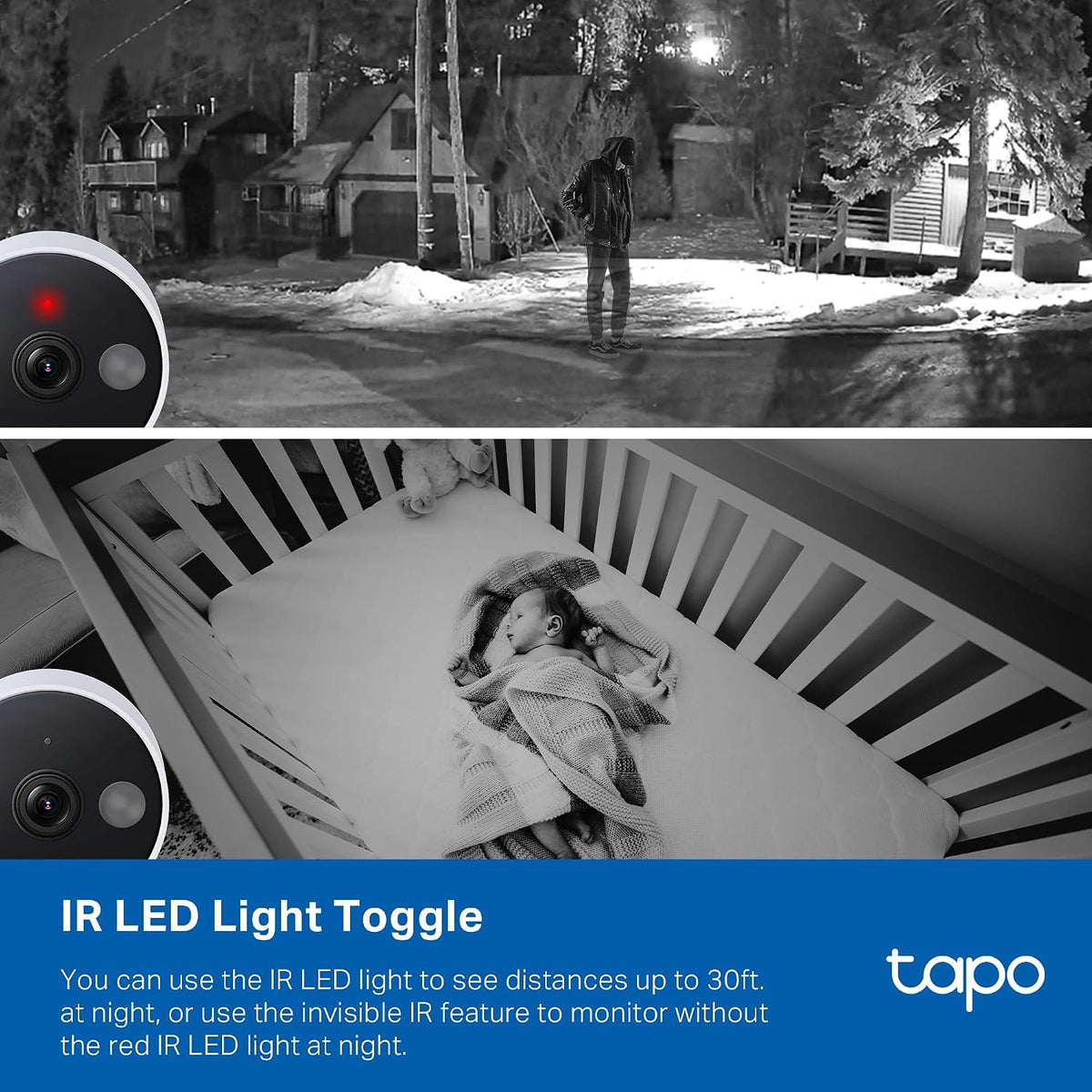 Tapo 2K+ Indoor/Outdoor Wired Security Camera, Baby Monitoring, C120