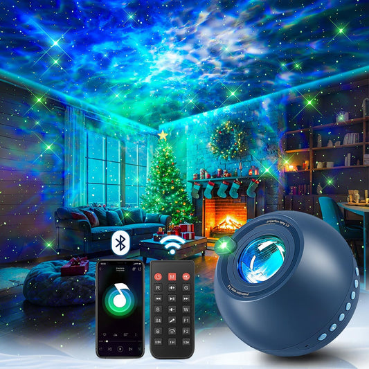 One Fire 360 Game Lights Galaxy Projector Gaming Accessories Gaming Room Decor Green Star Bluetooth Speaker+15 White Noise Man Cave Accessories Cool Gifts for Men Birthday Gift Cool Stuff for Teen Boy