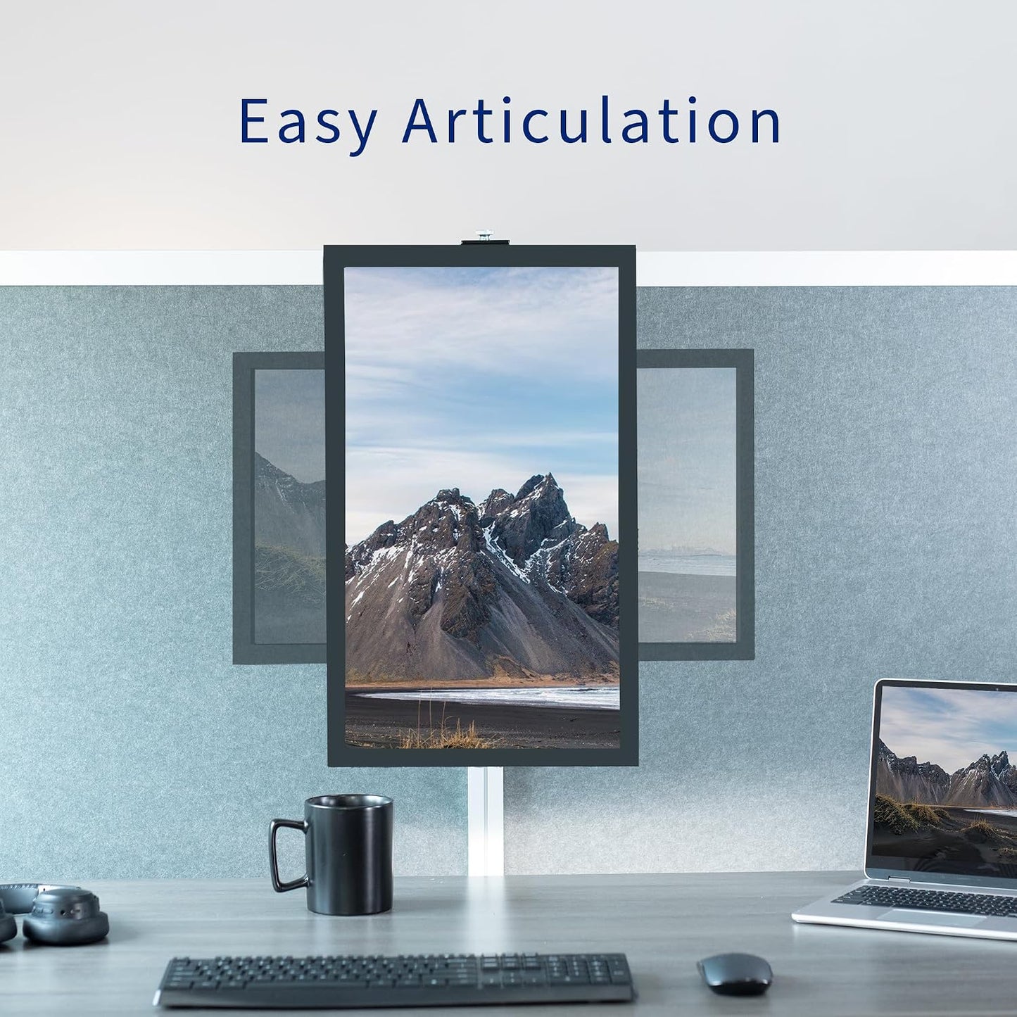 VIVO Black Office Cubicle Bracket VESA Monitor Mount Stand Hanger Attachment Adjustable Clamp for 17 to 32 inch Screen (Mount-CUB1)