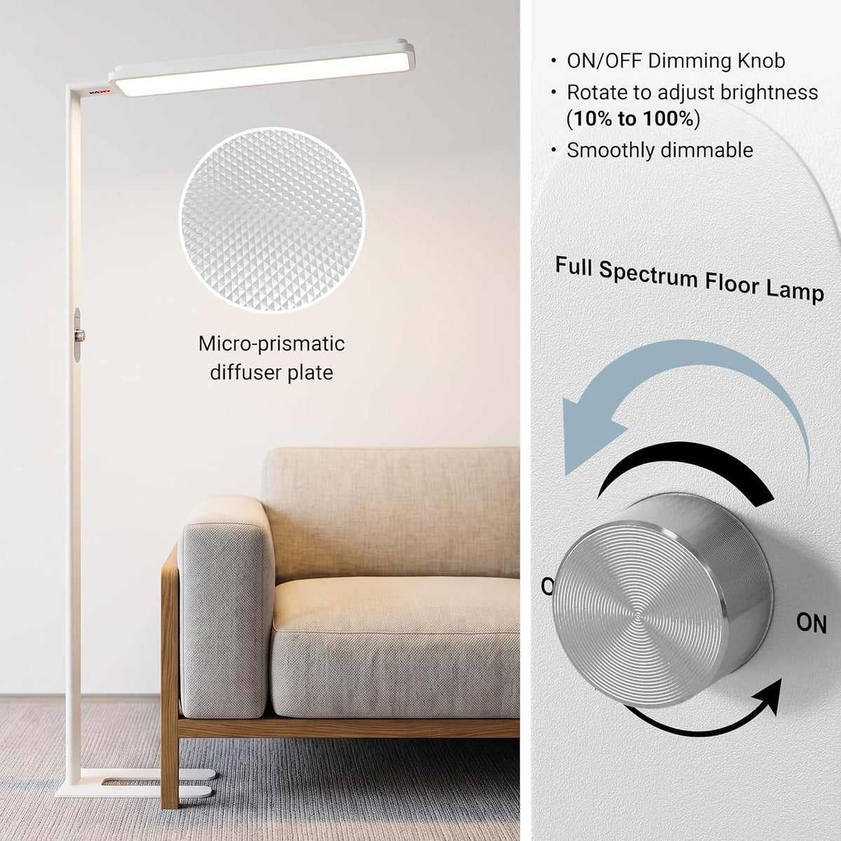 LED Floor Lamp 68inch Standing led Desk Light Eye-Caring Reading Study