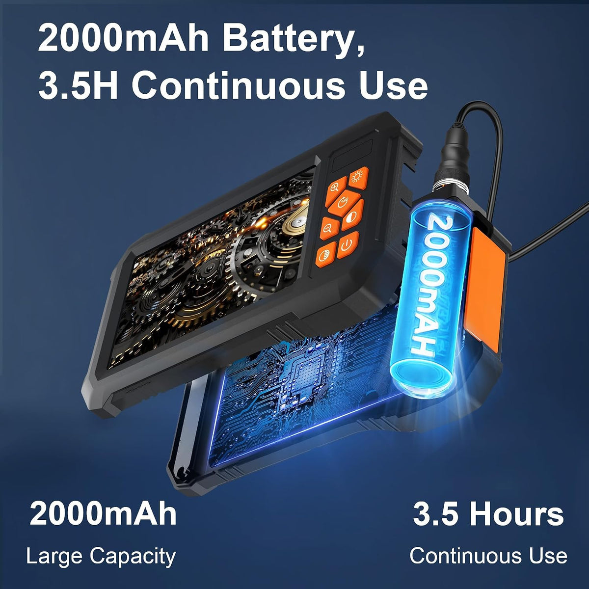 49.2 Feet Inspection Endoscope Camera with Light, 1080P HD Borescope Camera with Light, 4.3" IPS Screen, IP67 Waterproof Sewer Borescope, 49.2Ft Semi-Rigid Cord Drain Pipe Endoscope Cool Gadgets Tool