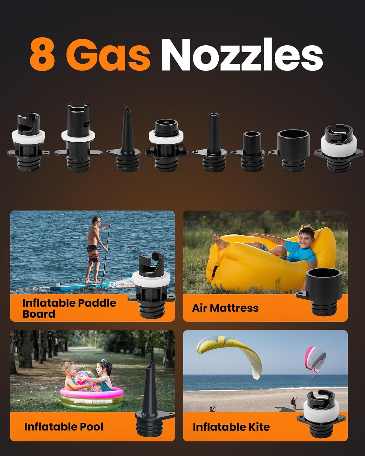 OutdoorMaster Shark 3 Mini 74Wh Portable Paddle Board Pump Electric | 5'30" Fast Inflation, Rechargeable SUP Air Pump, Auto-Off & Deflation, 20PSI 12V/15.8V DC Input, 8 Nozzles for Inflatables