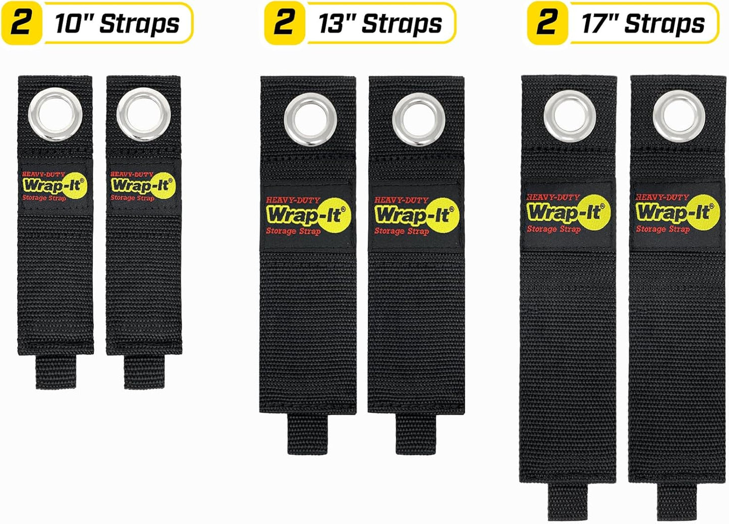 Heavy-Duty Wrap-It Storage Straps - Assorted 6-Pack | Garage Storage Extension Cord Organizer Cable Straps and Yard Cord Storage for Hose Organizer, Tools, RV Accessories