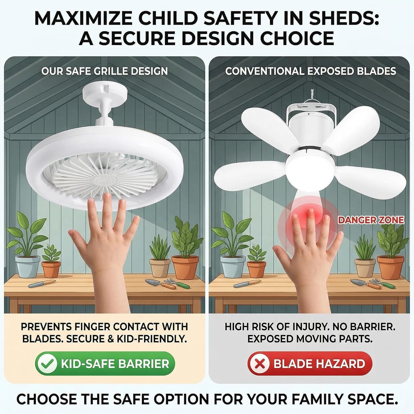 Solar Ceiling Fan with Light Indoor Outdoor, Daytime Available Solar Shed Fan Light with Pull String, 3-in-1 Modes, IP65 Waterproof for Gazebo, Shed, Barn, Patio, Chicken Coop