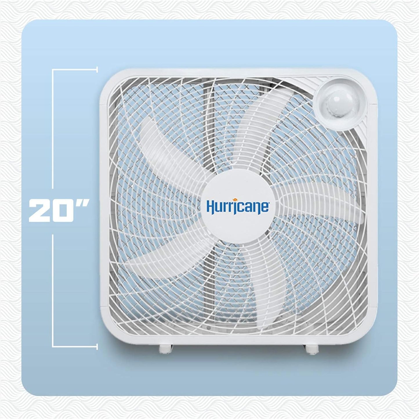 Hurricane Classic Floor Box Fan with 3 Speed Settings, White - 20in | Corded Portable Electric Air Cooling Unit w/ Powerful 2400 CFM Airflow for Home, Garage, Office, Bedroom & Basement