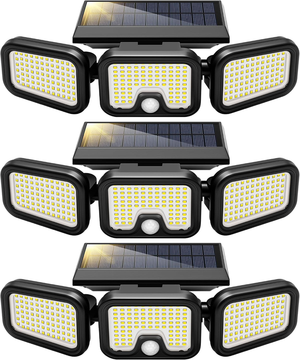 VIVOHOME Solar Flood Lights Outdoor, 256 LED Motion Sensor Lights, 3 Pack