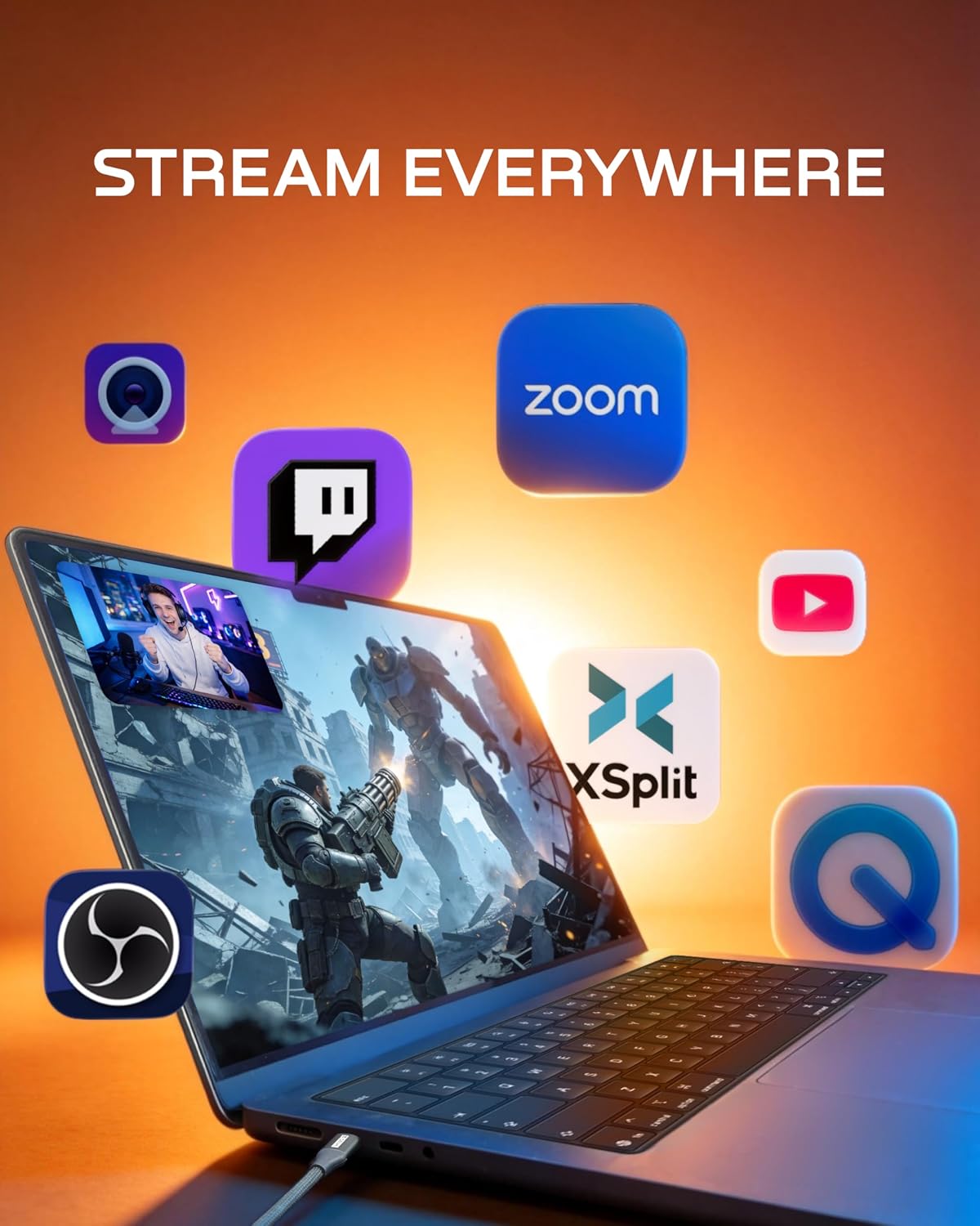 GENKI ShadowCast 3 Pro 4K60 Capture Card HDMI Passthrough USB-C | Zero-latency HDMI passthrough, 1440p120 & 1080p240 support, USB-C, OBS ready, and works with consoles, cameras, and laptops