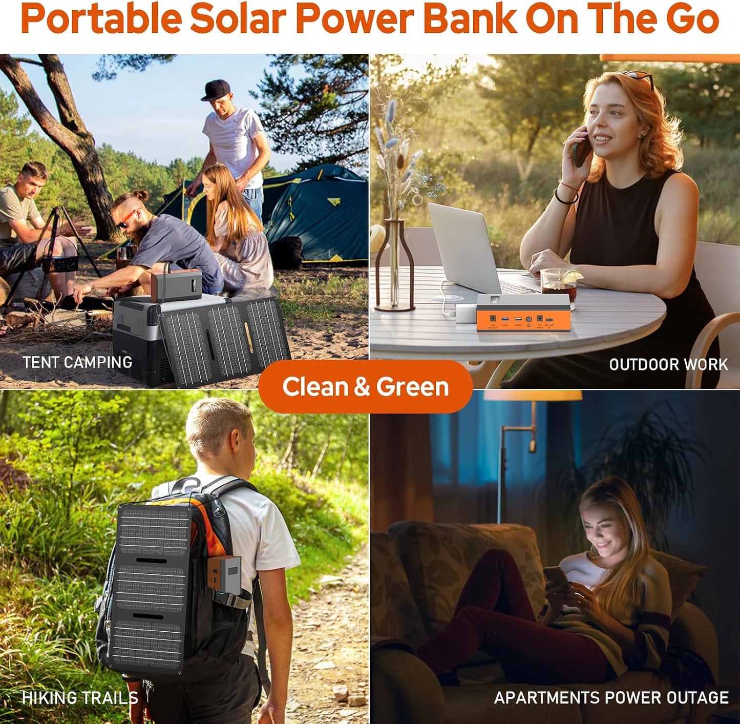 Portable Power Bank with AC Outlet, 65W 110V Portable Laptop Charger Backup | Portable Battery Bank 24000mAh External Battery Pack Fast Charging Power Source for Outdoor Tent Camping RV Smart Devices Use
