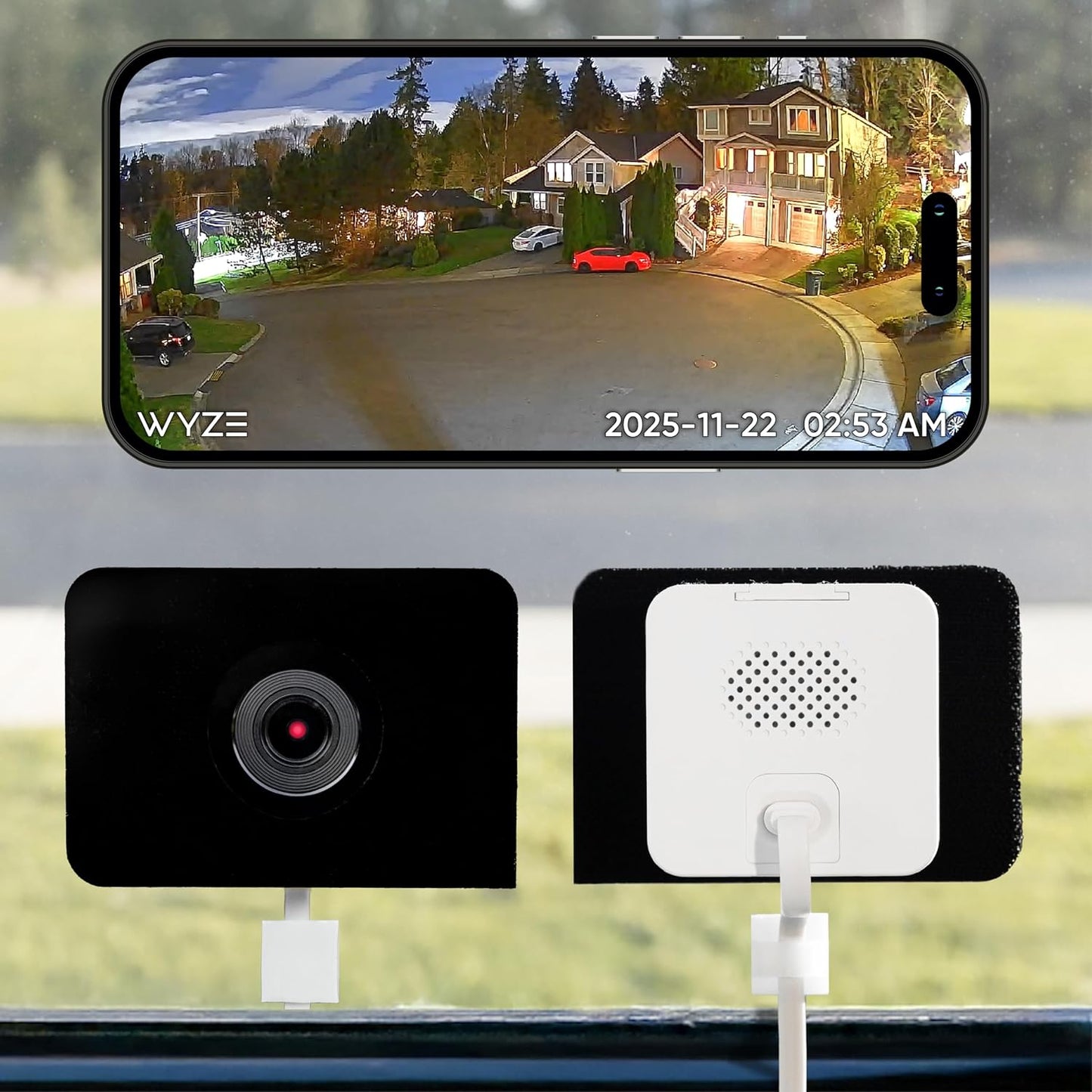 Wyze Window Camera, WiFi Indoor HD Home Security Camera, Upgraded Color Night Vision, Anti-Glare, AI-Powered Motion Detection, 4/7 Recording (RENEWED) (Renewed)