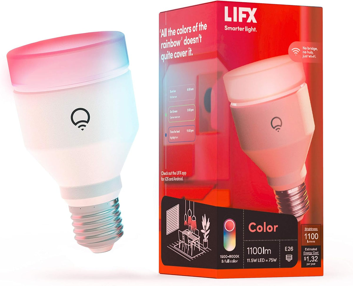 LIFX LED Light Bulb Color 1100 Lumens - WiFi Smart, Alexa 75W Equivalent